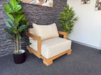 Cavura 1 Seater Patio Sofa in solution-dyed Clario outdoor fabric on a solid Iroko frame