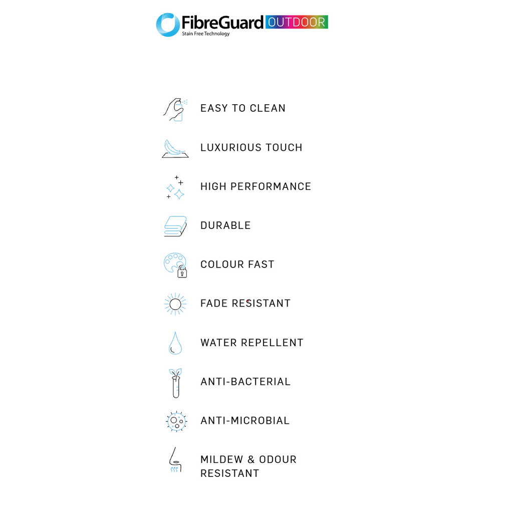 FibreGuard Outdoor performance fabric used on Varela outdoor seating