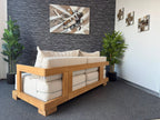 Cavura 2 Seater Patio Sofa, additional view of the solid Iroko frame