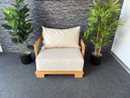 Cavura 1 Seater Patio Sofa, additional view of the solid Iroko frame